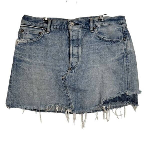 Moussy Vintage Andalucia Skirt Button Fly Mini Exposed Darker Layer Size 32 - Picture 3 of 14